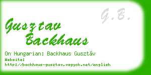 gusztav backhaus business card